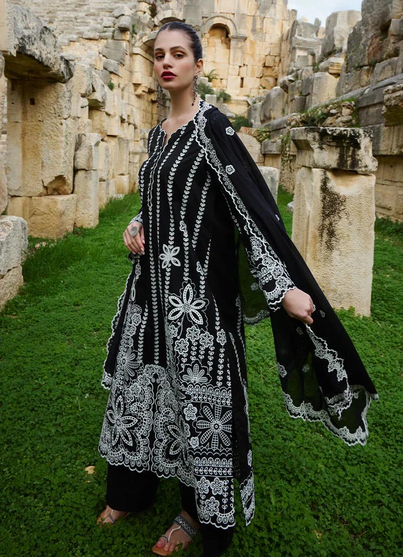 3 pc Cambric Cotton embroidery fancy suit
