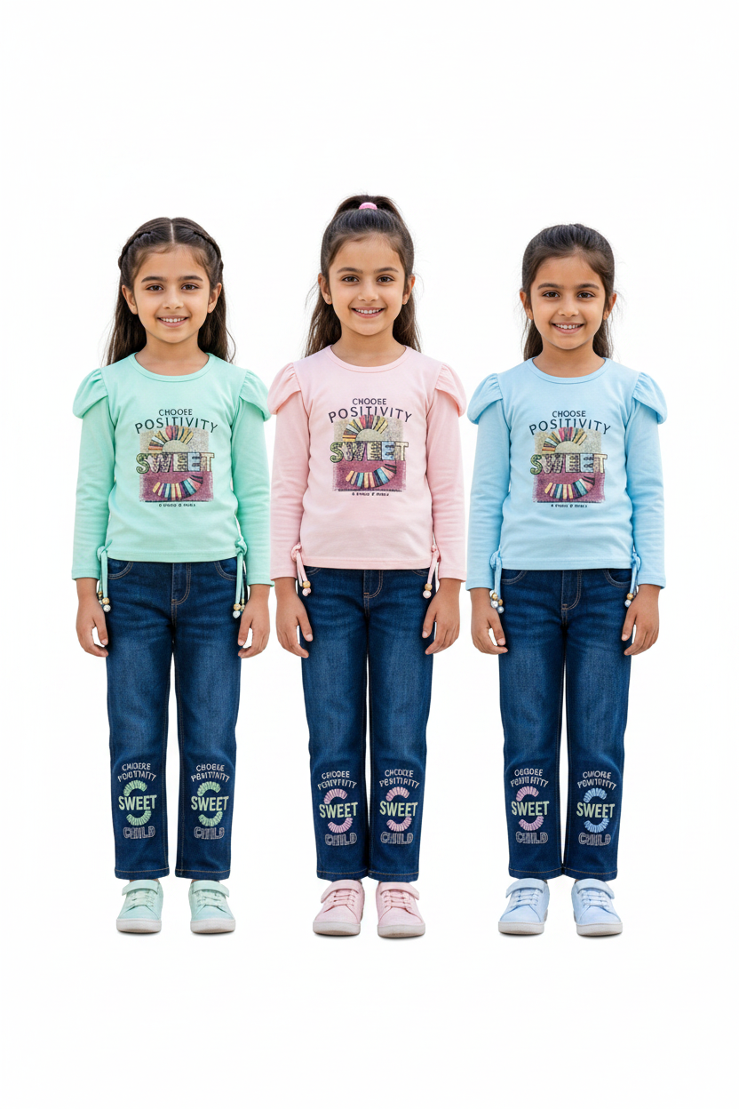Girls 2-piece mid-season suit mint green