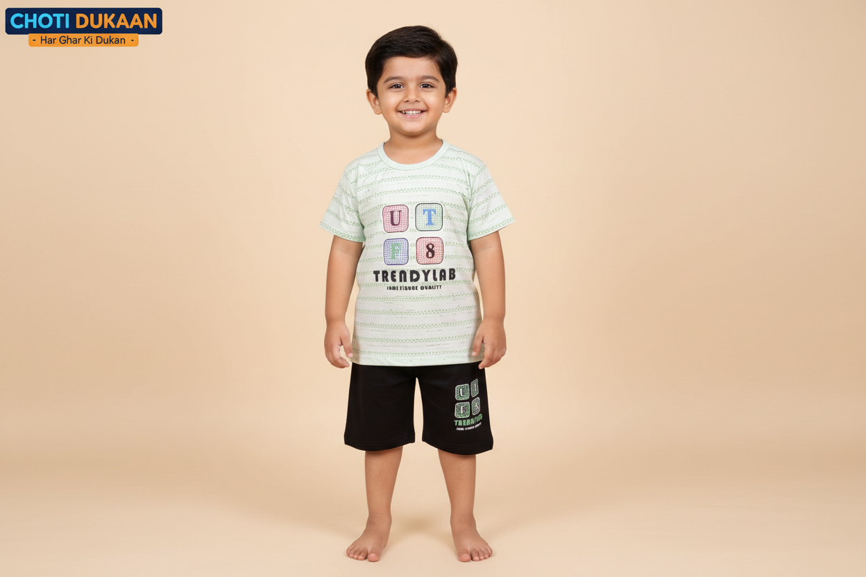 3 Year Old Boy in Mint Green Trendylab Suit