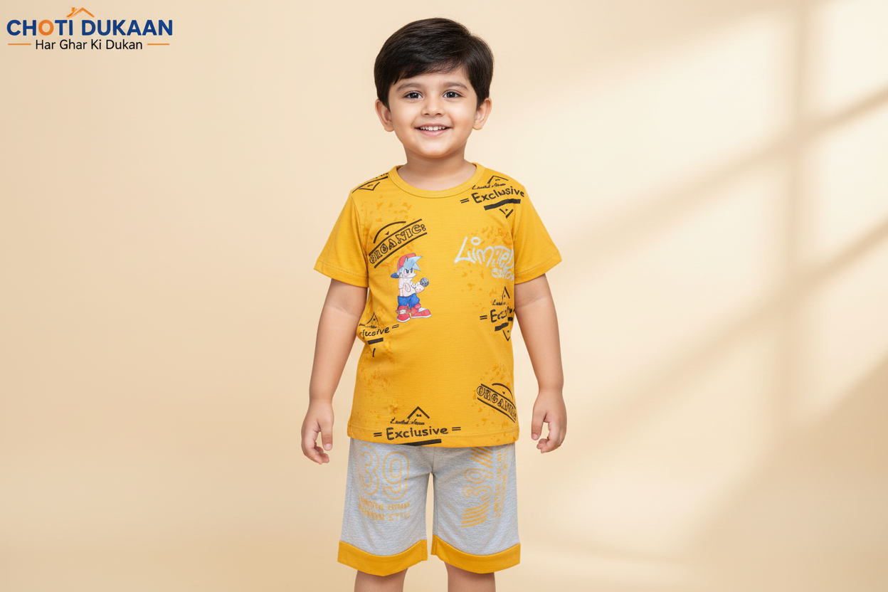 3 Year Old Boy in Yellow Suit