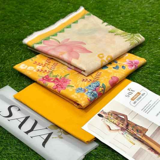 Orignal SAYA brand 3 piece lawn suit free delivery