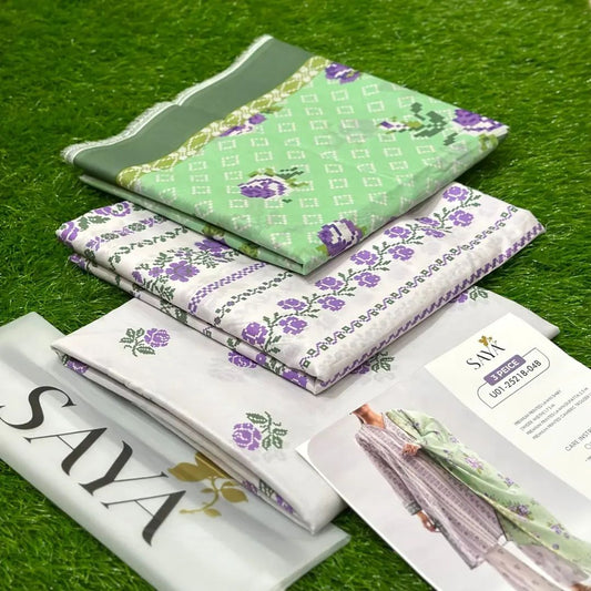 Orignal SAYA brand 3 piece lawn suit free delivery