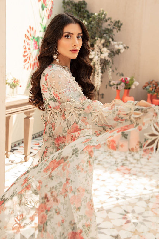3 Pc EMBROIDERED DIGITAL SWIS LAWN Suit