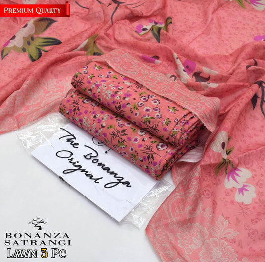 3 pc branded lawn suit, cash on delivery