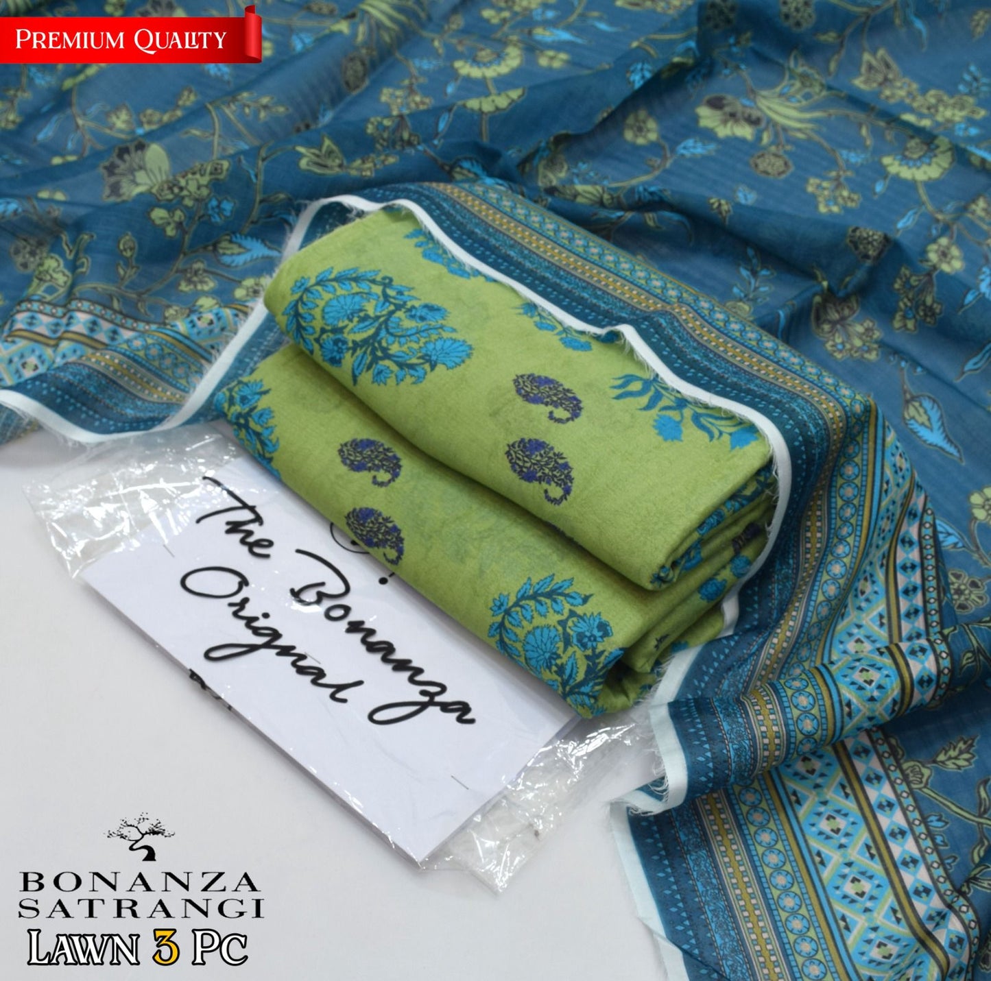 3 pc branded lawn suit, cash on delivery