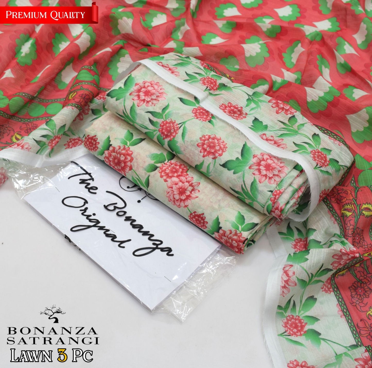 3 pc branded lawn suit, cash on delivery