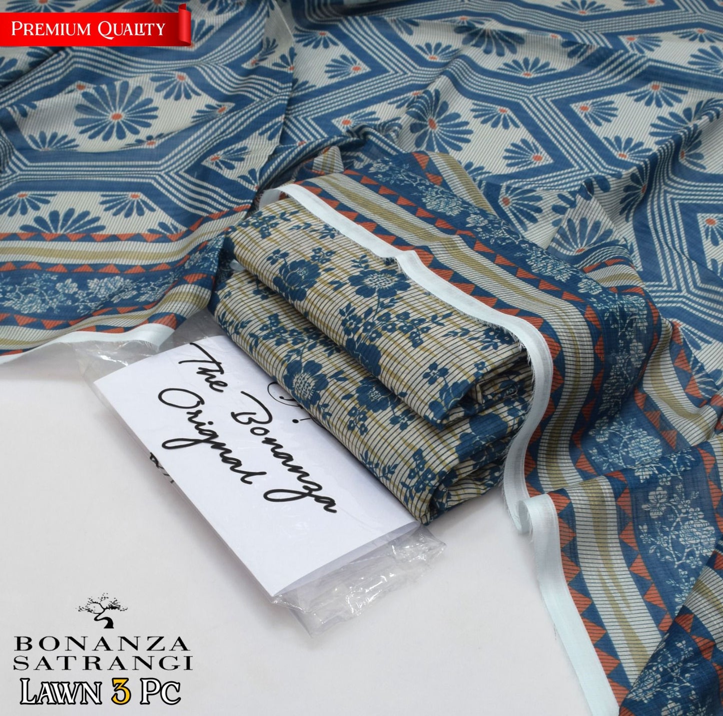 3 pc branded lawn suit, cash on delivery