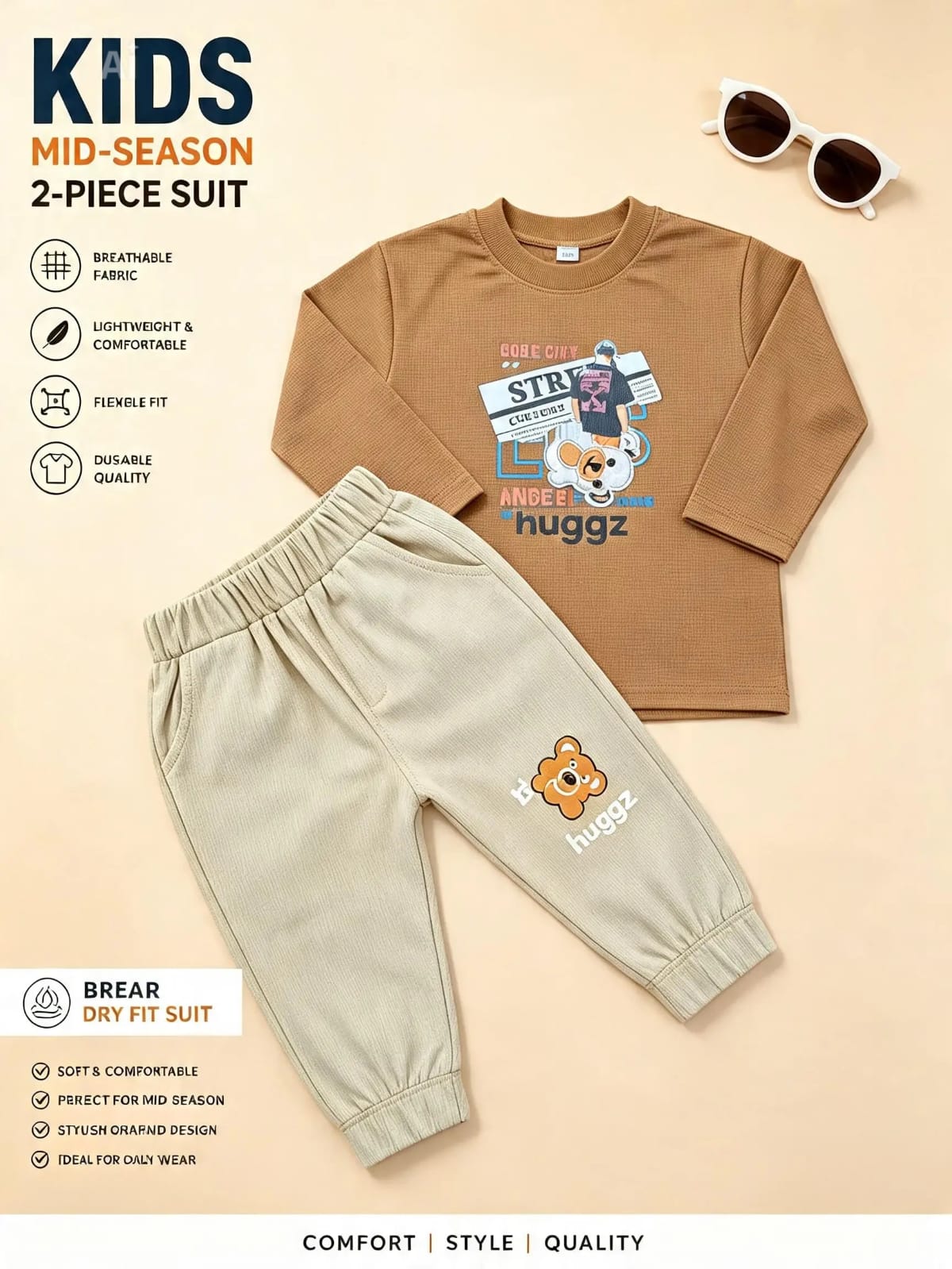 Sweatshirt and beige Jogger set