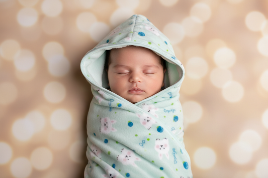 Newborn Baby with Hooded Bunny Blanket
