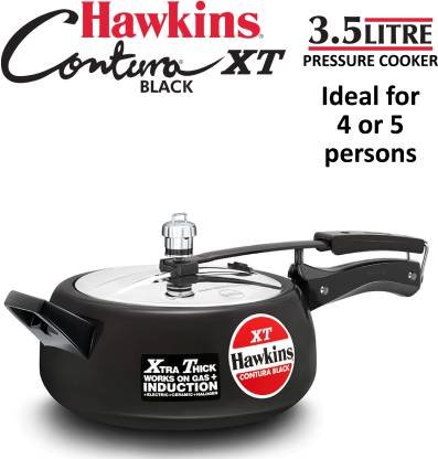 Details about    Induction Compatible 3 Litre Pressure Cooker From Hawkins Contura XT-Black 1Pc 
